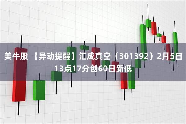 美牛股 【异动提醒】汇成真空（301392）2月5日13点17分创60日新低